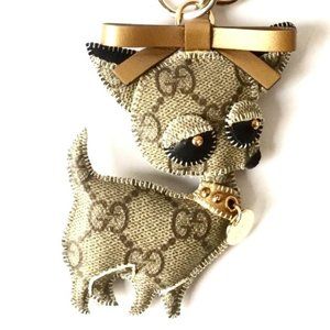 GUCCI GG Plus Gucciori Chihuahua Charm keychain